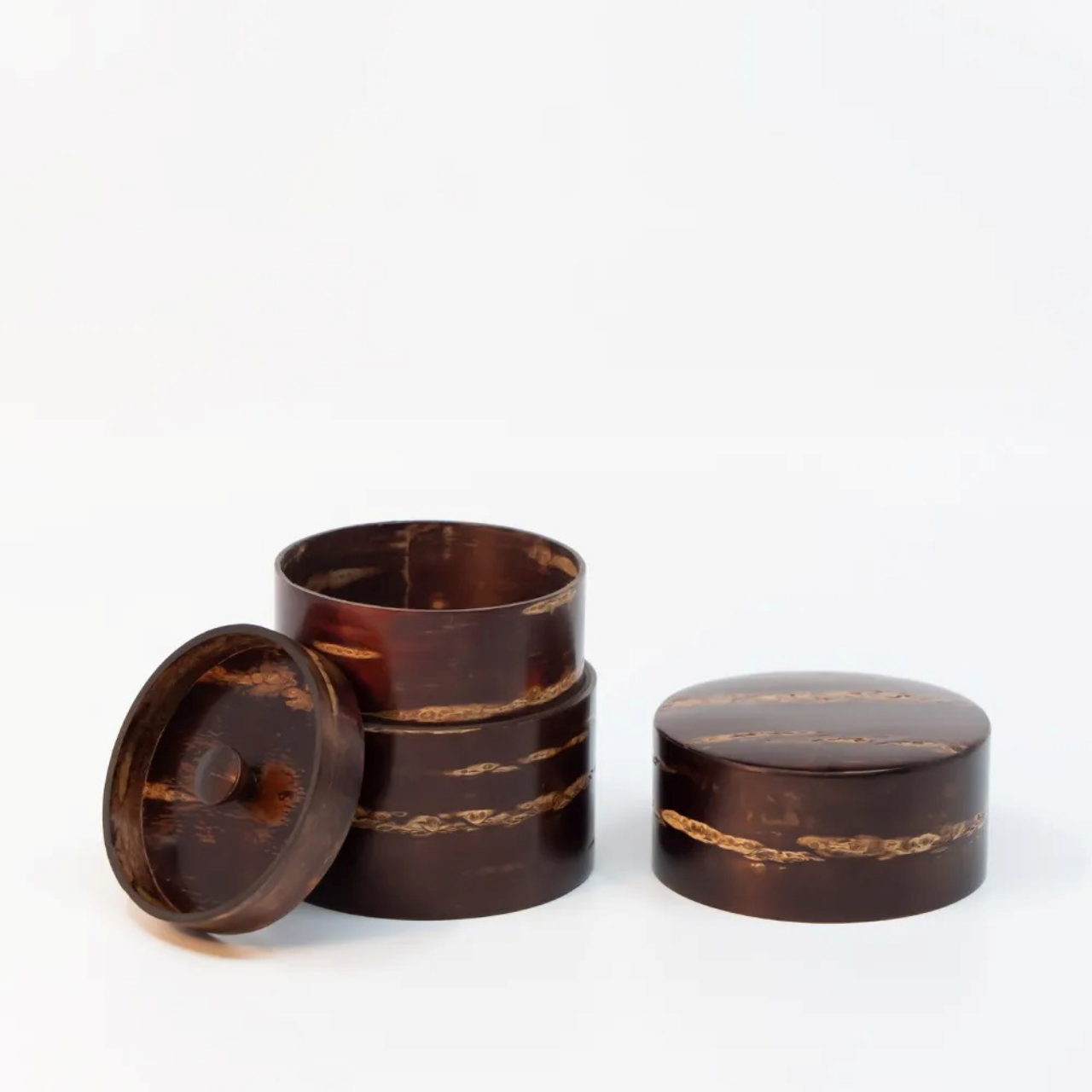 茶具 树皮茶叶罐 小 光滑樱皮 樱皮细工 木工艺品