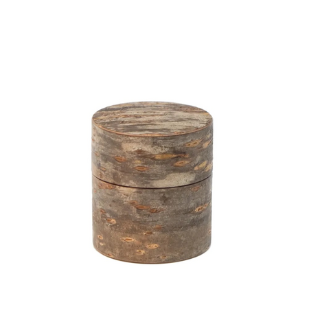 茶具 树皮茶叶罐 小 霜降樱皮 樱皮细工 木工艺品