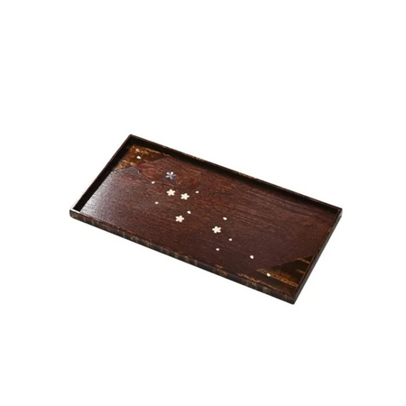 餐桌小物 茶盘 长方形 大 樱皮细工 木工艺品