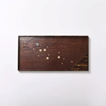 餐桌小物 茶盘 长方形 大 樱皮细工 木工艺品