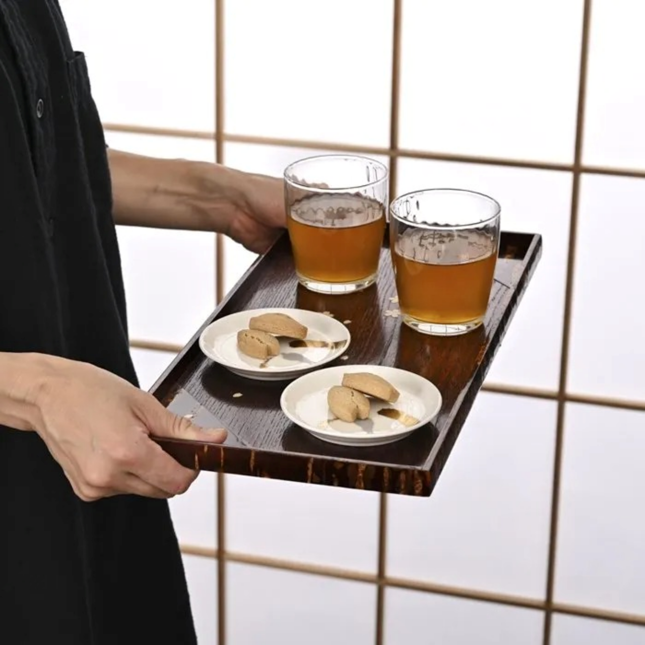 餐桌小物 茶盘 长方形 大 樱皮细工 木工艺品