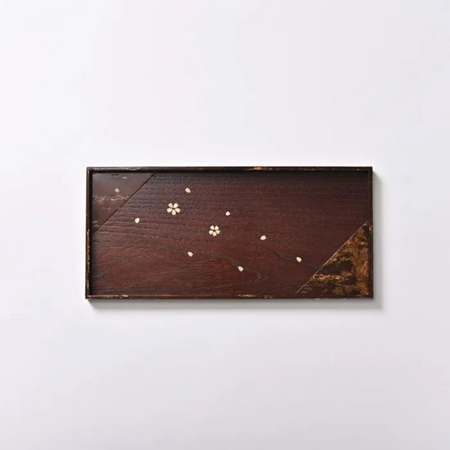 餐桌小物 茶盘 长方形 小 樱皮细工 木工艺品