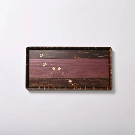 餐桌小物 托盘 长方形 小 樱皮细工 木工艺品