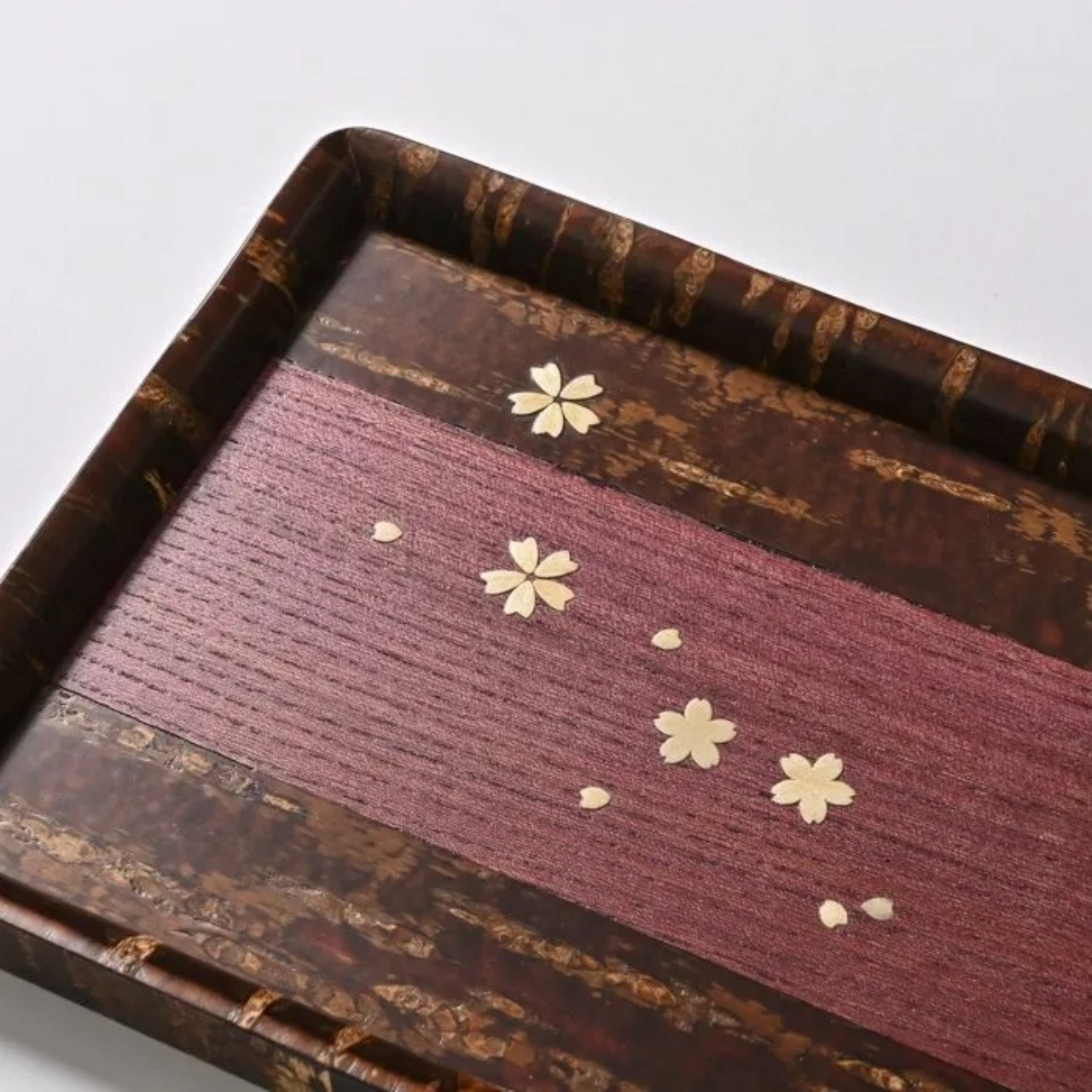餐桌小物 托盘 长方形 小 樱皮细工 木工艺品