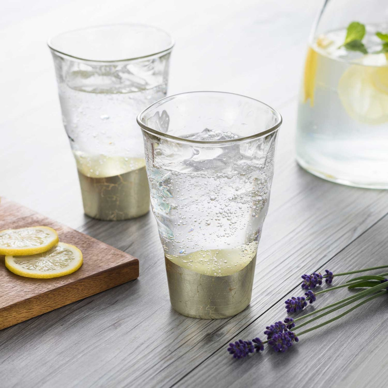 Drinkware, Cracking, Pair of Tumbler Glasses, Champagne gold - Kanazawa gold leaf