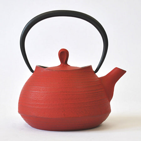 茶具 茶壶 刷毛目 0.6L 红色 南部铁器 金属工艺品 中村义隆设计