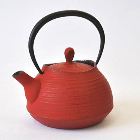 茶具 茶壶 刷毛目 0.6L 红色 南部铁器 金属工艺品 中村义隆设计