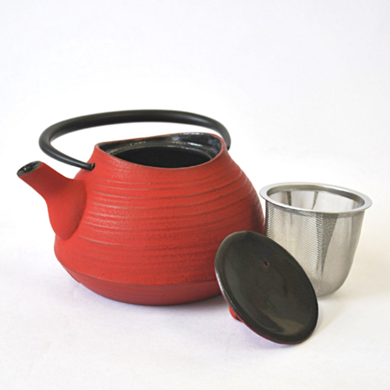 茶具 茶壺 刷毛目 0.6L 红色 南部鐵器 金屬工藝品 中村義隆設計