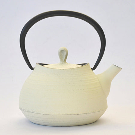 茶具 茶壶 刷毛目 0.6L 象牙白 南部铁器 金属工艺品 中村义隆设计
