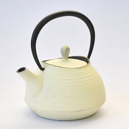 茶具 茶壶 刷毛目 0.6L 象牙白 南部铁器 金属工艺品 中村义隆设计