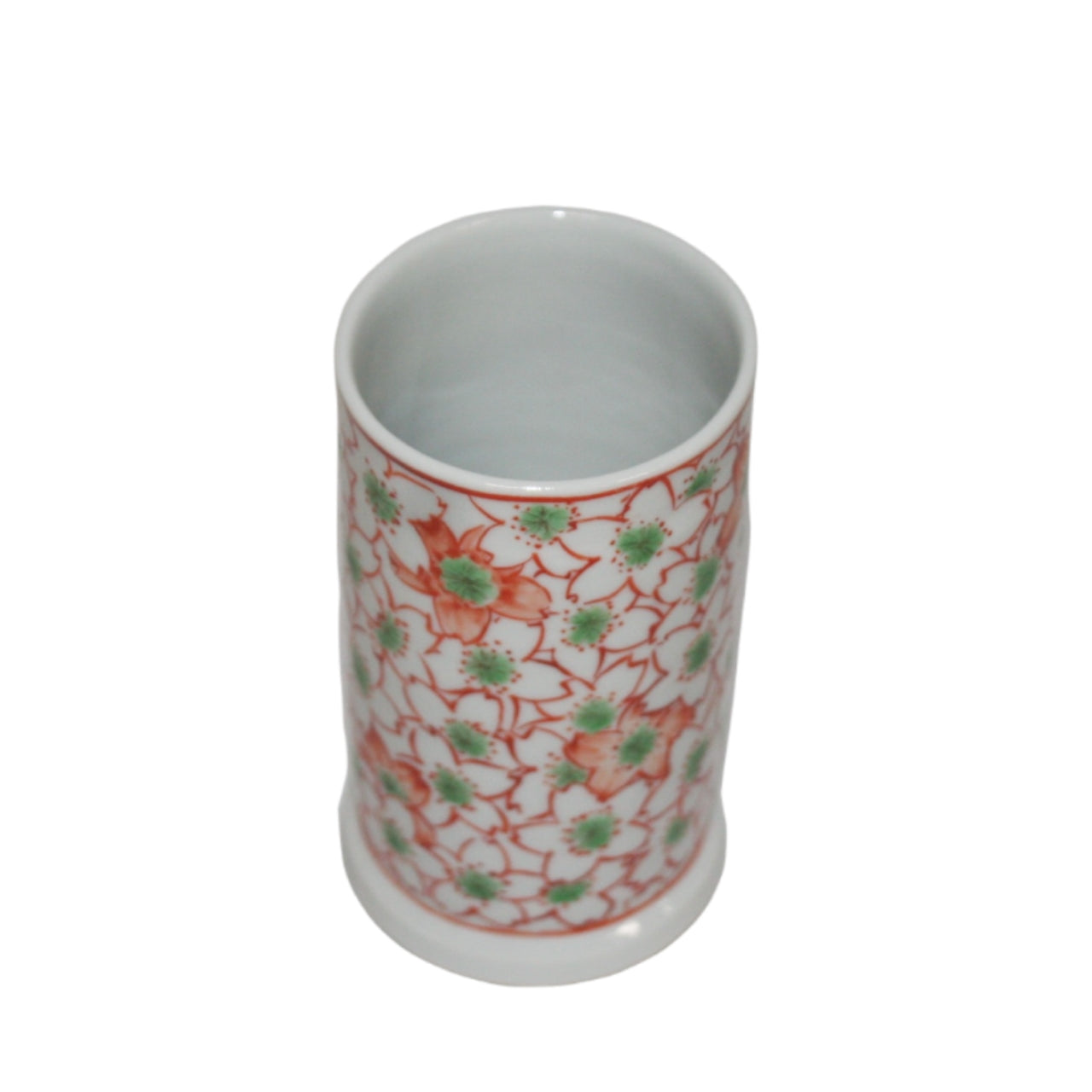 書道用品 「桜詰文様筆筒 手描き」 九谷美陶園 寺前瑛生 九谷焼 陶磁器