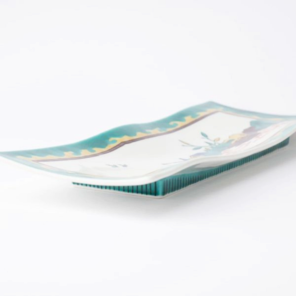 食器 「釣人文様尺二長形皿 手描き」 九谷美陶園 寺前瑛生 九谷焼 食器 「釣人文様尺二長形皿 手描き」 九谷美陶園 寺前瑛生 九谷焼