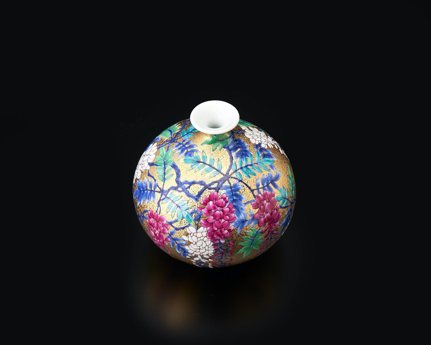 花器 迷你花瓶 金彩藤繪 金龍窯 江口天童 有田燒 陶瓷器