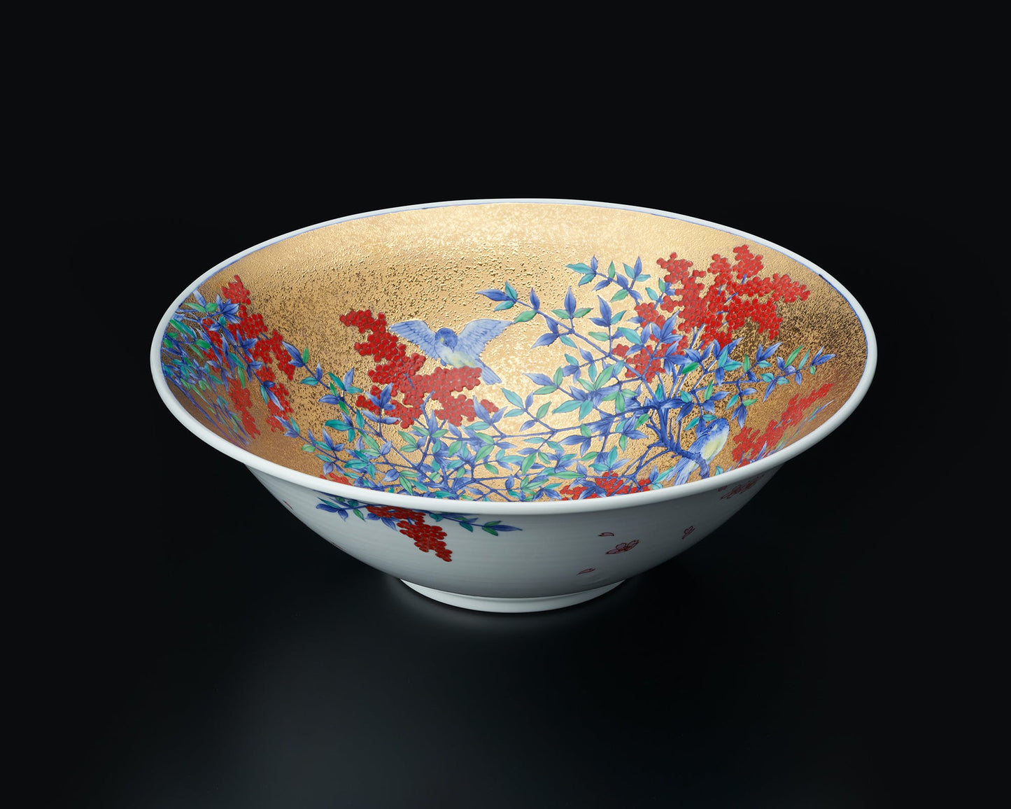 裝飾擺件 裝飾盤 金彩南天鳥圖 金龍窯 江口天童 有田燒 陶瓷器