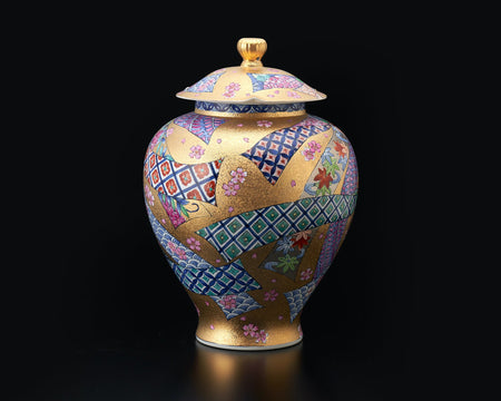 Ornament, Decorative pot, Gold painting, Noshi - Kinryu-kiln, Tendo Eguchi, Arita ware, Ceramics