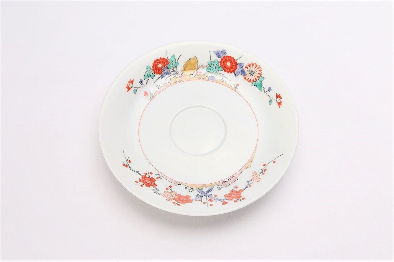 Cafe supplies, Coffee cup Angular, Chrysanthemum and plum blossom - Kakiemon-kiln, Arita ware, Ceramics