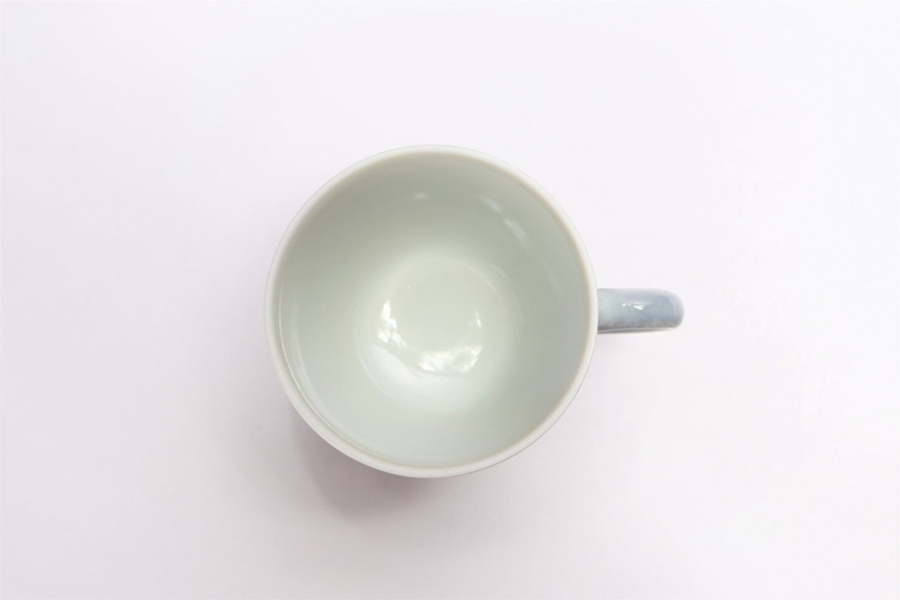 咖啡用品 咖啡杯碟 薄墨墨弹 梅纹 十四代今右卫门 有田烧 陶瓷器
