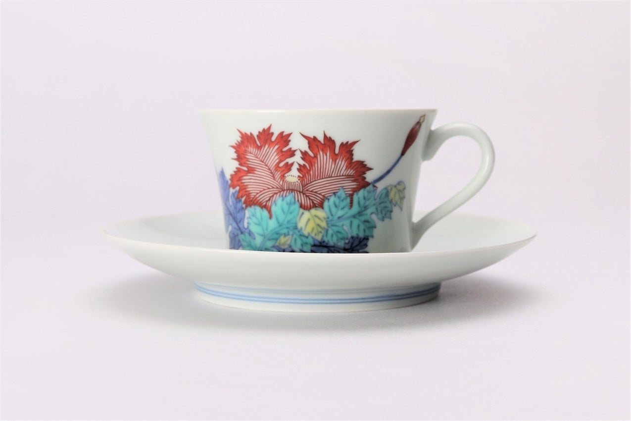 茶具 紅茶杯碟 芥子繪 今右衛門窯 有田燒 陶瓷器