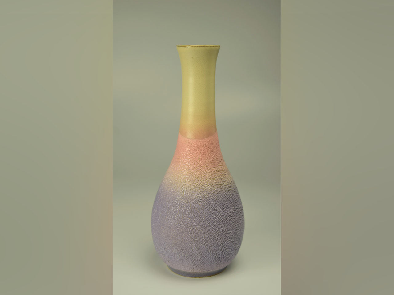 花器 冰流纹彩色花器 柳桥修二 笠间烧 陶瓷器