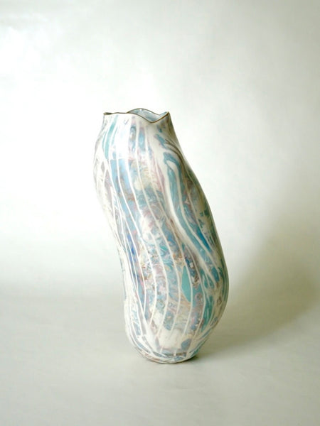 Flower vessel, Grain of Sea, Flower vase D - Yamada Kayo, Contemporary Ceramics