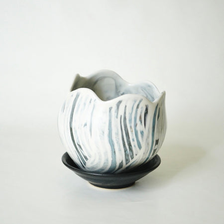 Flower vessel, Bowl of Sea, Flower pot B - Yamada Kayo, Contemporary Ceramics