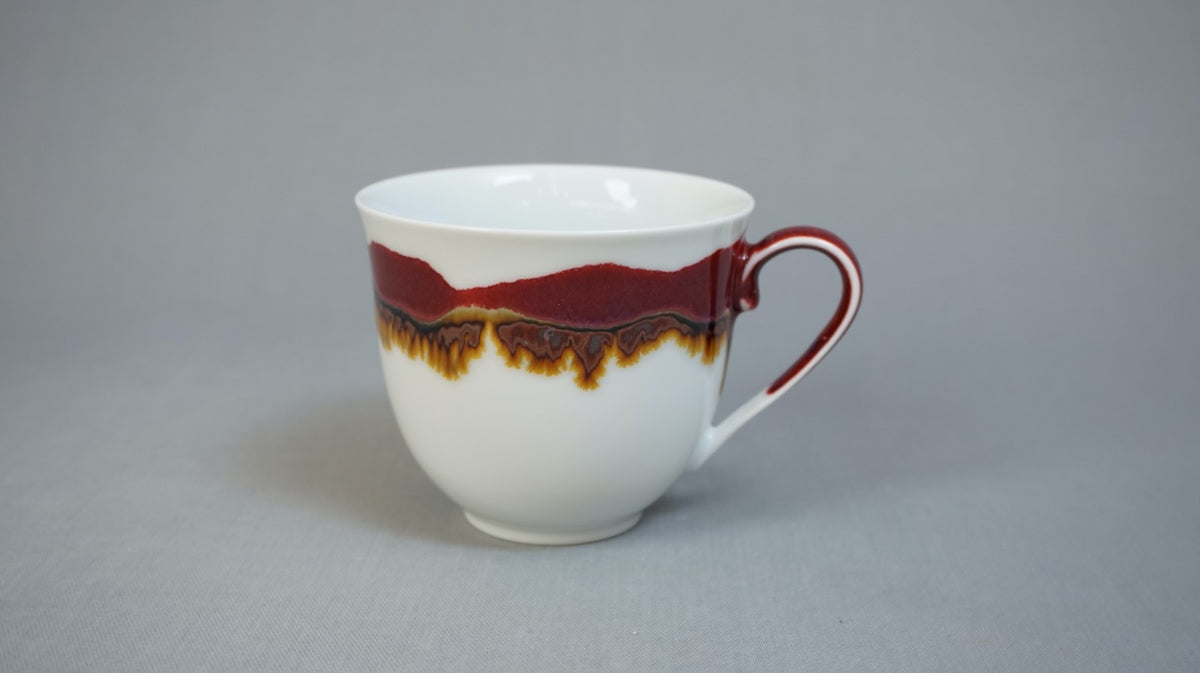 カフェ用品 「珈琲碗 シルクロード」 桐箱付 真右ェ門窯 有田焼 陶磁器