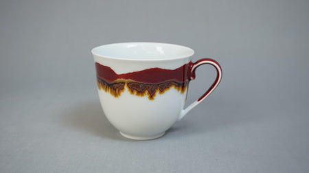 カフェ用品 「珈琲碗 シルクロード」 桐箱付 真右ェ門窯 有田焼 陶磁器