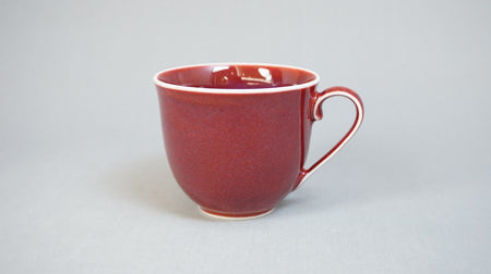 カフェ用品 「珈琲碗 辰砂」 桐箱付 真右ェ門窯 有田焼 陶磁器