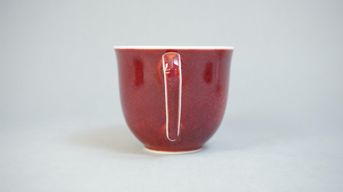 カフェ用品 「珈琲碗 辰砂」 桐箱付 真右ェ門窯 有田焼 陶磁器