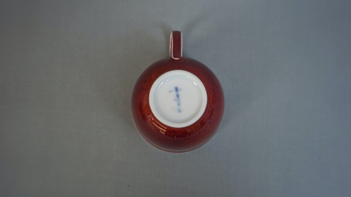 カフェ用品 「珈琲碗 辰砂」 桐箱付 真右ェ門窯 有田焼 陶磁器