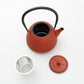 Tea supplies, Kyusu teapot, Nambu shape, Arare, 0.4L Red - Nambu ironware, Metalwork