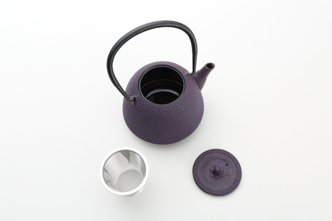 Tea supplies, Kyusu teapot, Nambu shape, Arare, 0.4L Purple - Nambu ironware, Metalwork