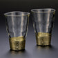 Drinkware, Cracking, Pair of Tumbler Glasses, Champagne gold - Kanazawa gold leaf