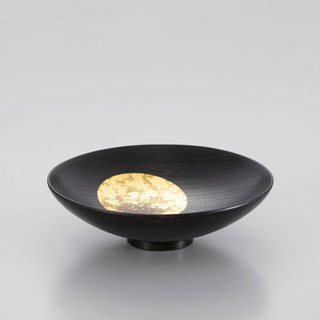Drinkware, Sake cup, Misty moon, Large, Lacquered - Kanazawa gold leaf