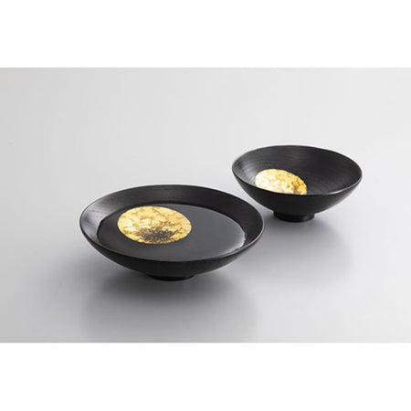 Drinkware, Sake cup, Misty moon, Small, Lacquered - Kanazawa gold leaf