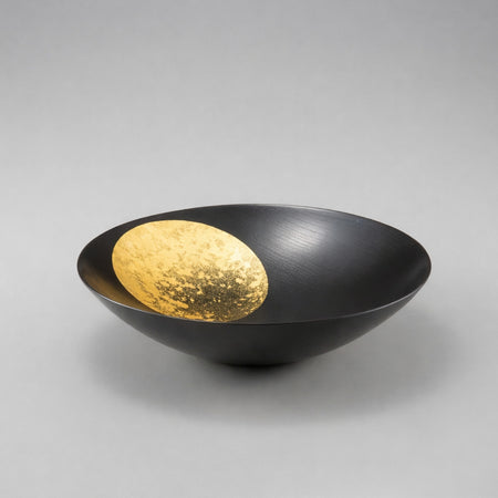 Tableware, Bowl, Misty moon, 8-sun size, Lacquered - Kanazawa gold leaf