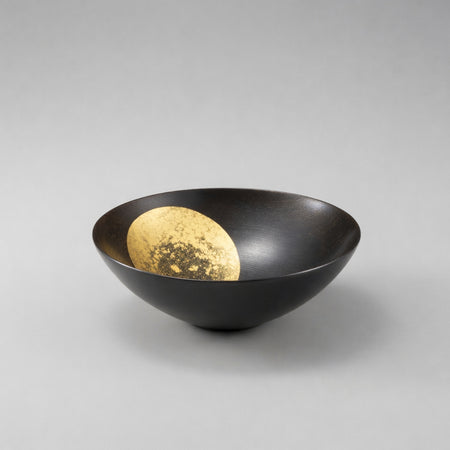 Tableware, Bowl, Misty moon, 6-sun size, Lacquered - Kanazawa gold leaf