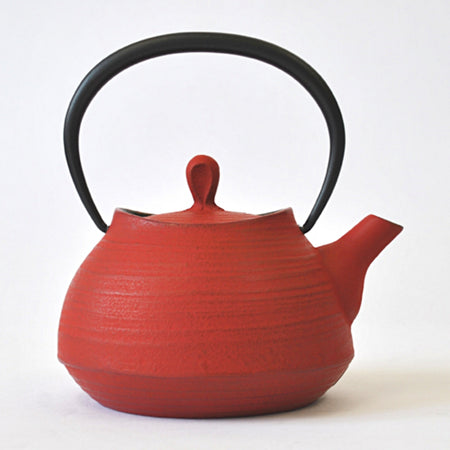 Tea supplies, Tea pot, Brush mark, 0.4L, Red - Nambu ironware, Metalwork