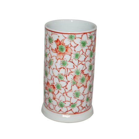 書道用品 「桜詰文様筆筒 桜文様筆架 セット 手描き」 九谷美陶園 寺前瑛生 九谷焼 陶磁器