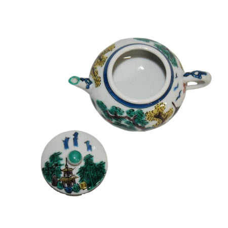 書道用品 「山水文様蓋付水滴 手描き」 九谷美陶園 寺前瑛生 九谷焼 陶磁器