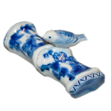 書道用品 「染付松竹梅文様筆置 手描き」 九谷美陶園 寺前瑛生 九谷焼 陶磁器