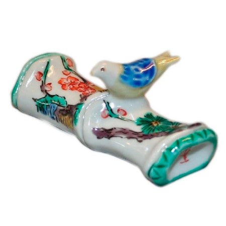 書道用品 「色絵松竹梅文様筆置 手描き」 九谷美陶園 寺前瑛生 九谷焼 陶磁器