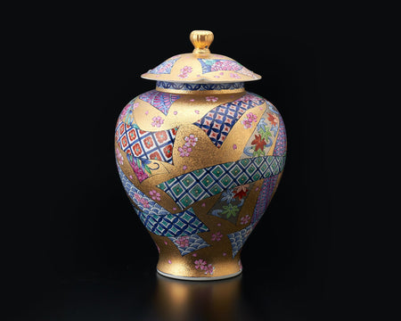 Ornament, Decorative pot, Gold painting, Noshi  - Kinryu-kiln, Tendo Eguchi, Arita ware, Ceramics