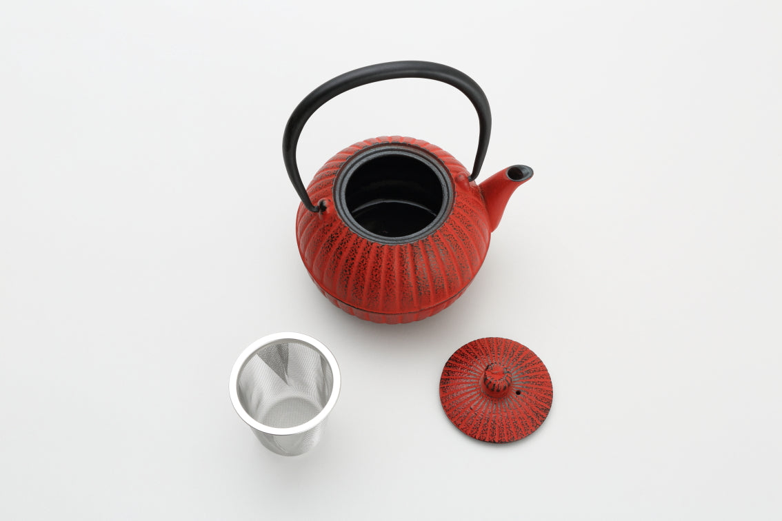 Tea supplies, Kyusu teapot, Yuzukiku, 0.4L Red - Nambu ironware, Metalwork