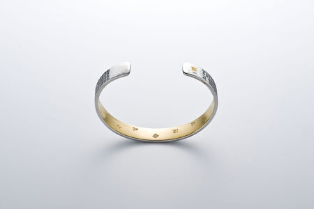 Jewelry, Heart Sutra bracelet, Kanji, Pure gold-plated, Pure silver, Small - Kenichiro Izumi, Tokyo silverware, Metalwork