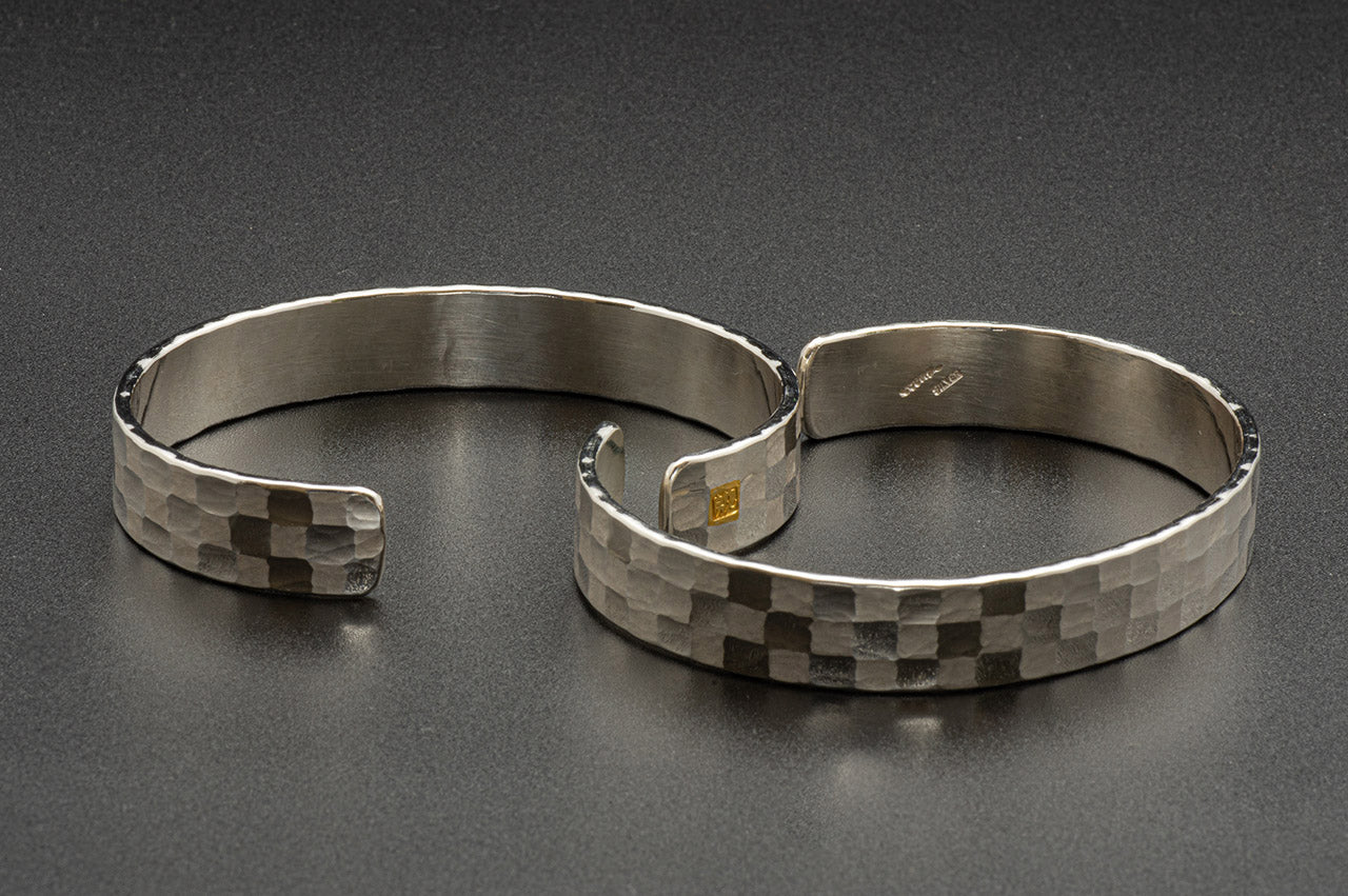 Jewelry, Checkered three-tiered bracelet, Small - Kenichiro Izumi, Tokyo silverware, Metalwork