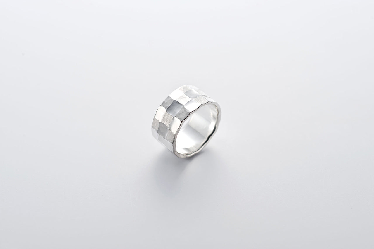 Jewelry, Checkered three-tiered ring - Kenichiro Izumi, Tokyo silverware, Metalwork