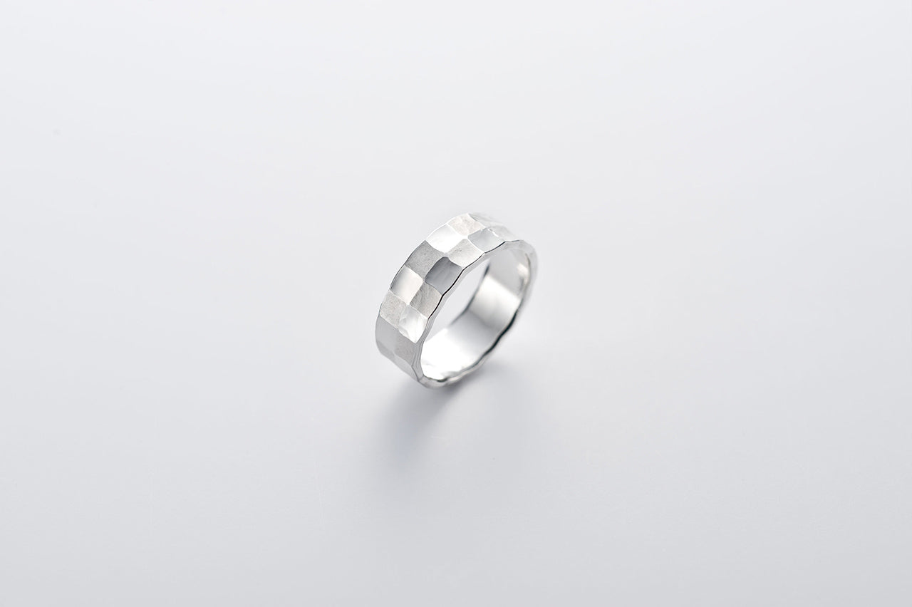 Jewelry, Checkered two-tiered ring - Kenichiro Izumi, Tokyo silverware, Metalwork