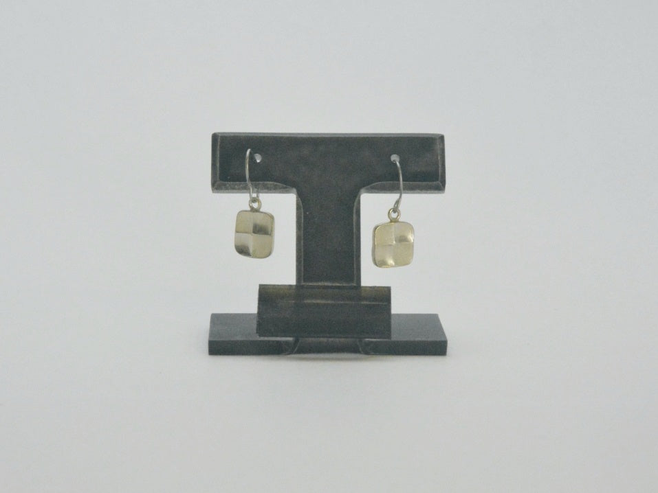 Jewelry, Checkered two-tiered Earrings - Kenichiro Izumi, Tokyo silverware, Metalwork