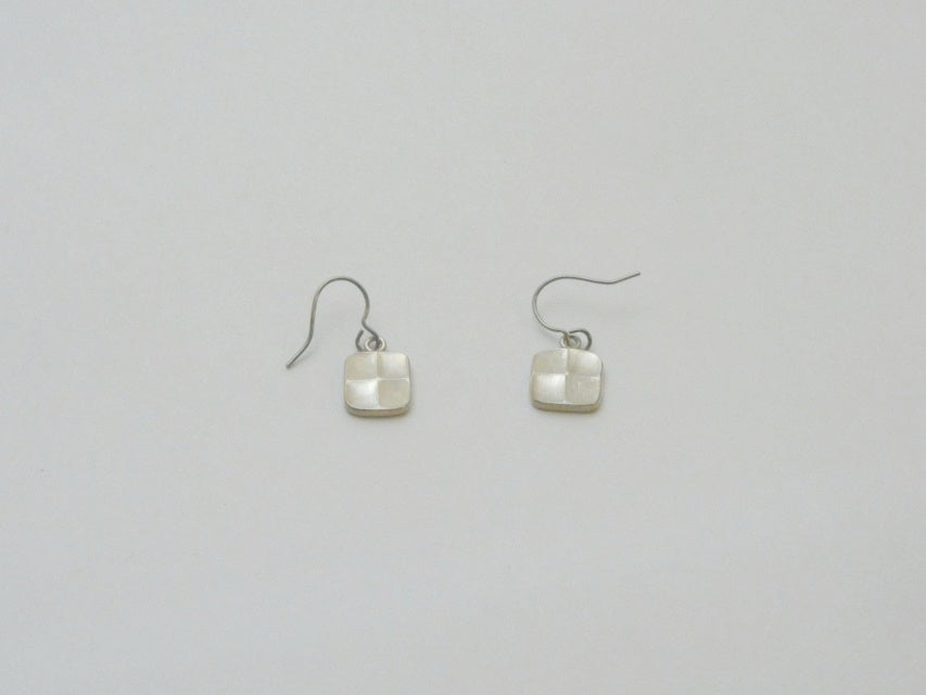 Jewelry, Checkered two-tiered Earrings - Kenichiro Izumi, Tokyo silverware, Metalwork